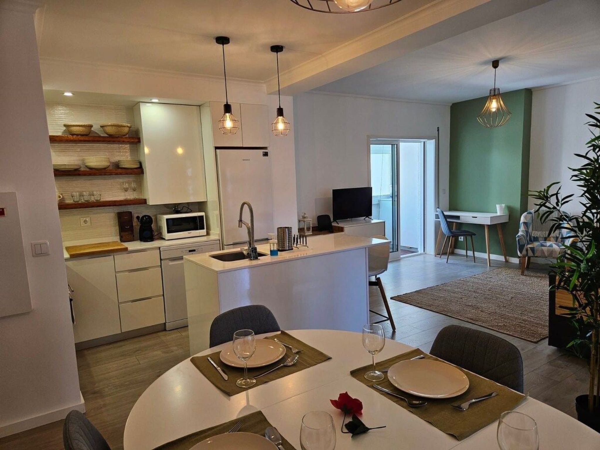 Fluss Meer Sonne am Costa Nova Strand-Binnen