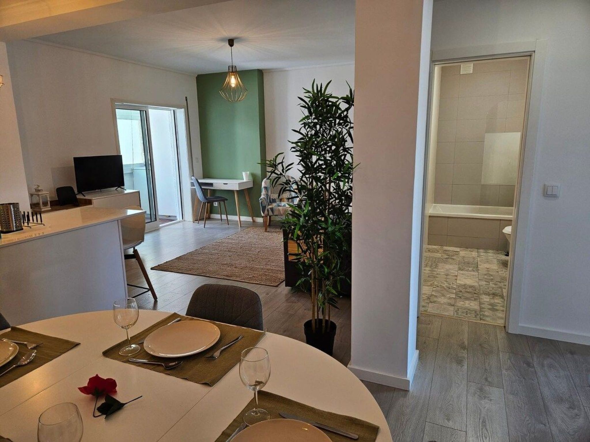 Fluss Meer Sonne am Costa Nova Strand-Binnen