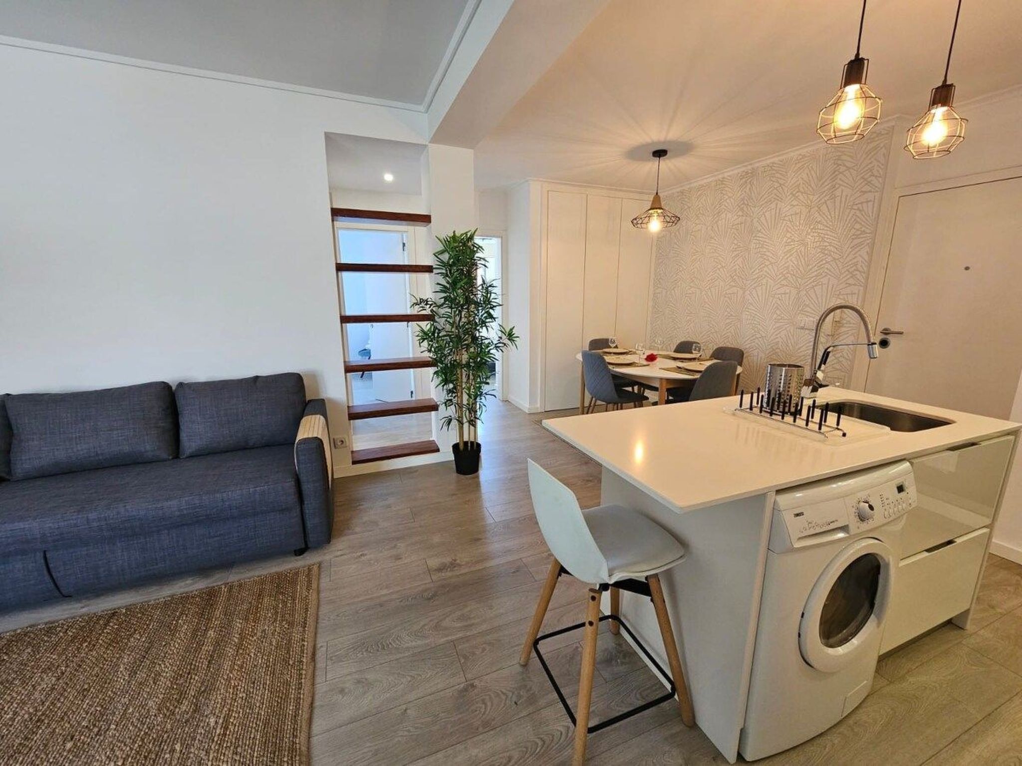 Fluss Meer Sonne am Costa Nova Strand-Binnen