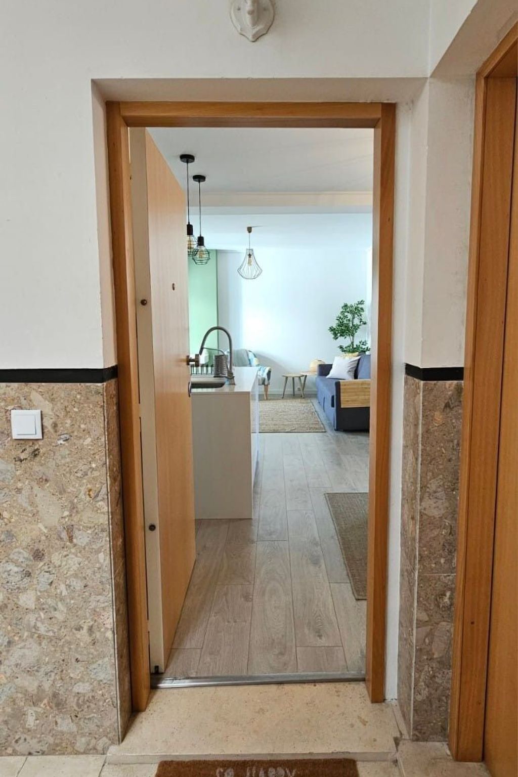 Fluss Meer Sonne am Costa Nova Strand-Binnen