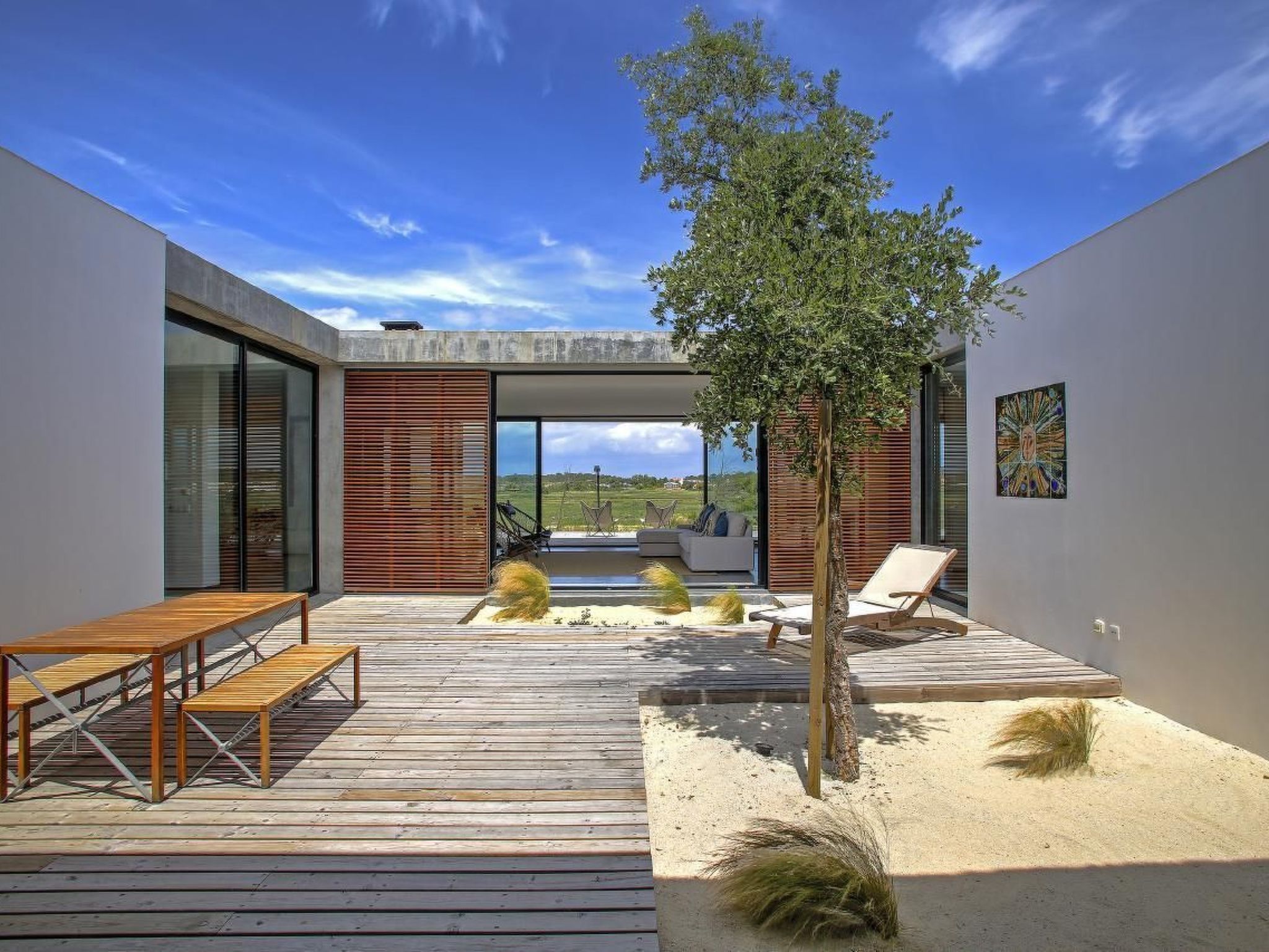 Exklusive Design-Villa in den Dünen, Pool auf dem Dach-Buiten