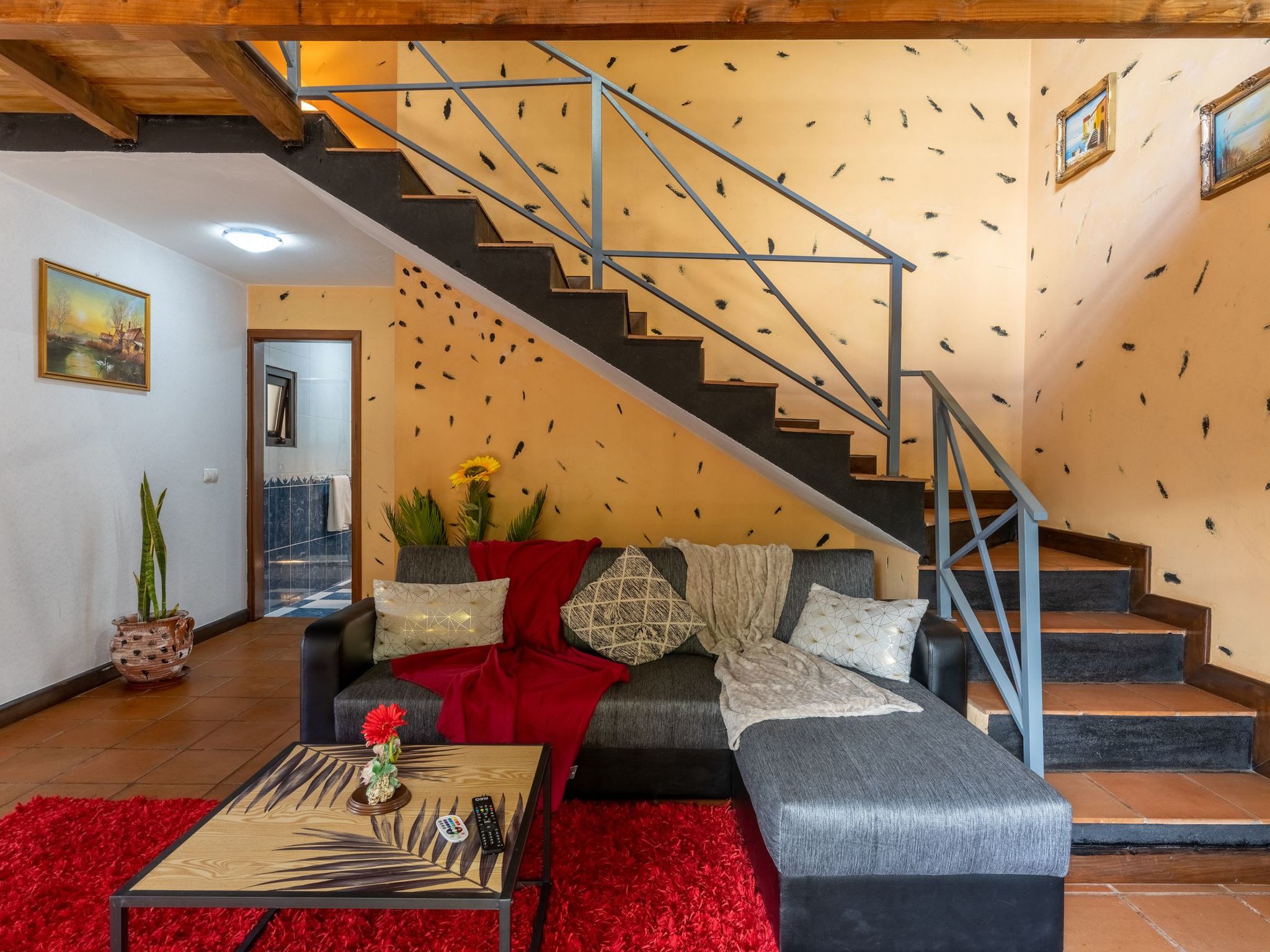 Dorf Sonnenuntergang-Binnen