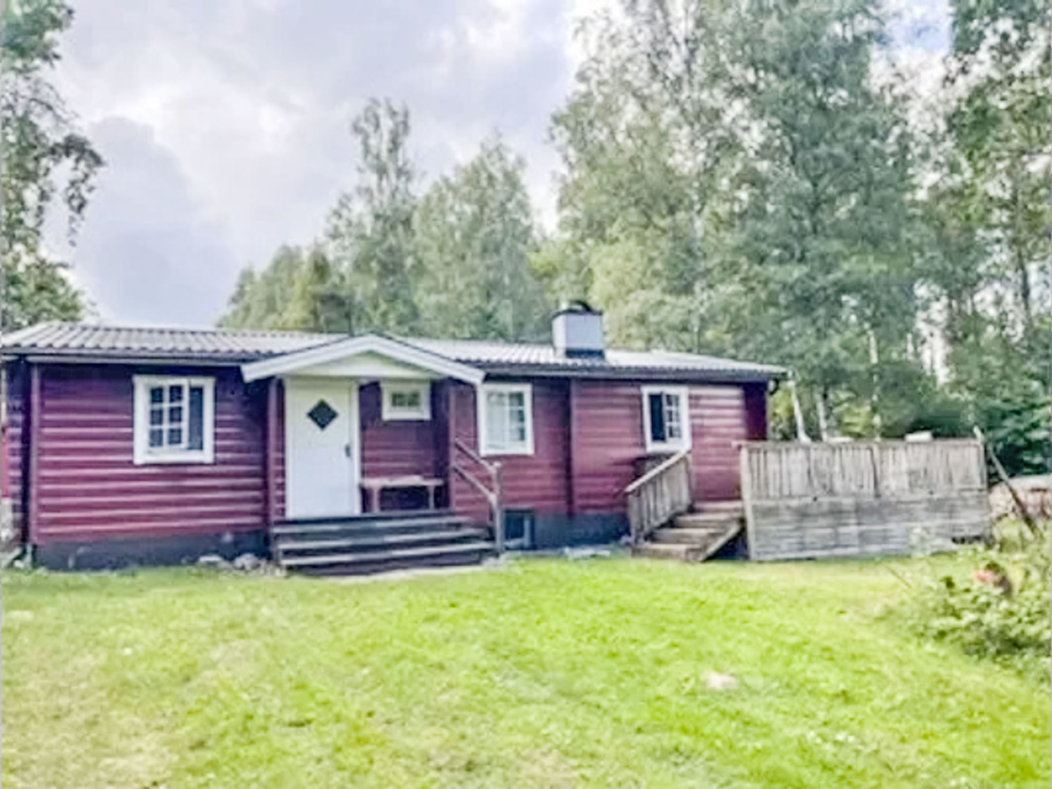 Blockhaus mit Sauna direkt am See